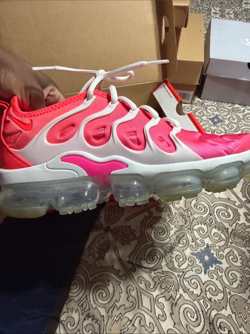 Nike Pink & White VaporMax Air Bubble Trainers